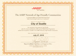 Age friendly certificate