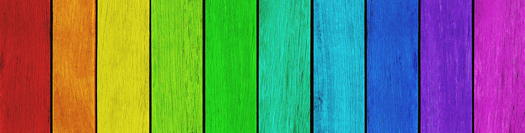 Empty, rainbow colored wood background, texture with copy space