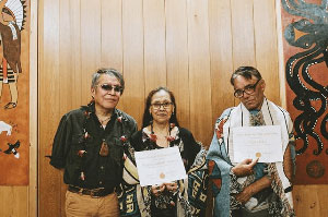 Three participants in Chief Seattle Club's Native Works artists program