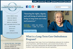 Washington State Long-Term Care Ombudsman website screenshot