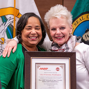 Tacoma Mayor Victoria Woodards and Councilmember Lillian Hunter