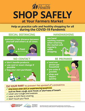 Shop Safely at your Farmers Market flyer from Washington State Department of Health