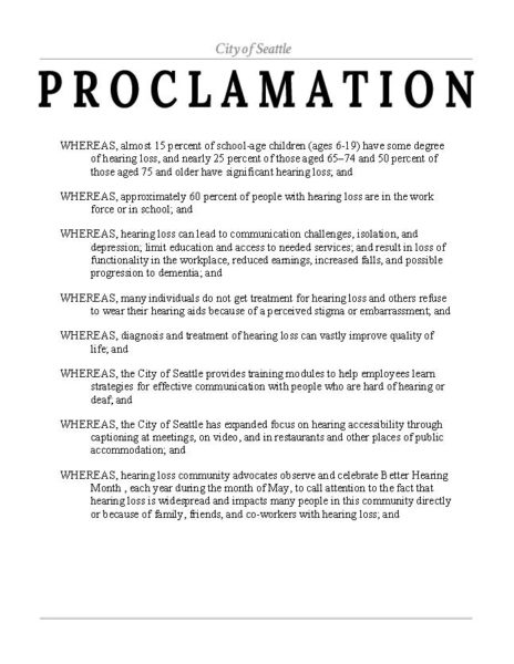 Better Hearing Month 2021 Proclamation