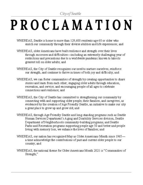 Older Americans Month proclamation