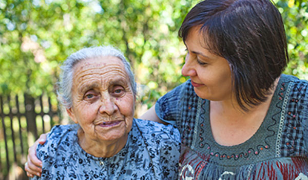 family caregiver elderly woman