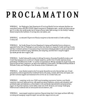 2021 Family Caregiver Support Month Proclamation