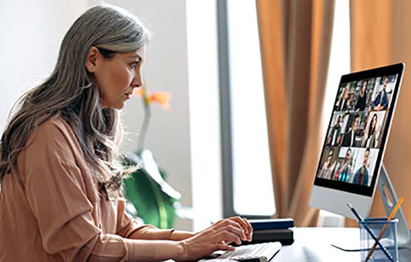 woman working at her computer