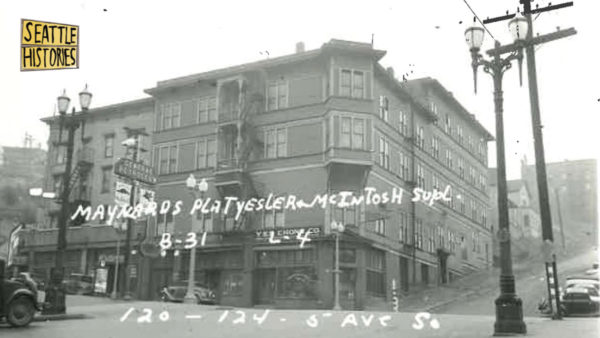 An historic photo 5th avenue south in Seattle's chinatown.