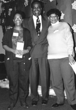 Mayor Norman B. Rice presented Karen Winston and Margaret Boddie (right) with a Maximum Achievement (Max) Award in 1997 for their work developing the African American Elders Program.