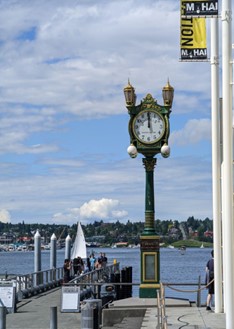 Joseph Mayer Street Clock outside the MOHAI Museum in Seattle. Photo: Mark Mendez Mayer