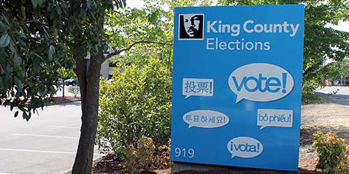 A King county ballot drop box.