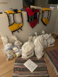 Food bags & Life Vests, Filter water, Kayak Trip 2023